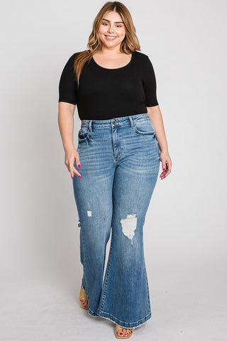 Cypress PLUS - Super High Rise 70s Flare Jeans